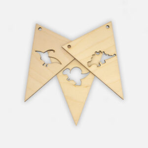 houten dino vlaggenlijn, dinosaurus decoratie