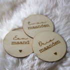 maandelijkse foto baby accessoires, houten mijlpaalkaarten, mijlpaal schijven