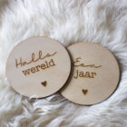 maandelijkse foto baby accessoires, houten mijlpaalkaarten, mijlpaal schijven